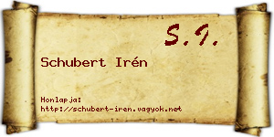 Schubert Irén névjegykártya