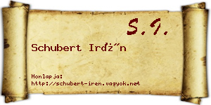 Schubert Irén névjegykártya